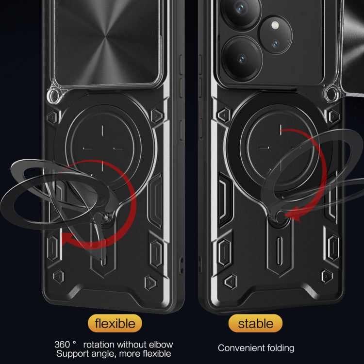 CD Texture Sliding Camshield Magnetic Holder Phone Case, For Realme GT 6T, For Realme 12 5G Global, For Realme 12 Pro / 12 Pro+ / 12+, For Realme 11 4G Global, For Realme 11 5G Global / 11x 5G, For Realme C53 4G / Narzo N53, For Realme C65 4G          ...