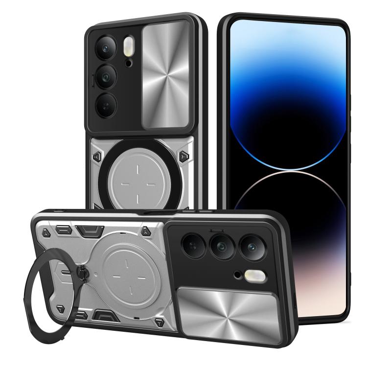 CD Texture Sliding Camshield Magnetic Holder Phone Case, For Realme P4 Power 5G, For Realme 16 Pro / 16 Pro+ 5G, For Realme P3 5G / 14 5G Global, For Realme P3 Ultra 5G India, For Realme 14 Pro+ 5G, For Realme C75 4G / 14x 5G Global                    ...