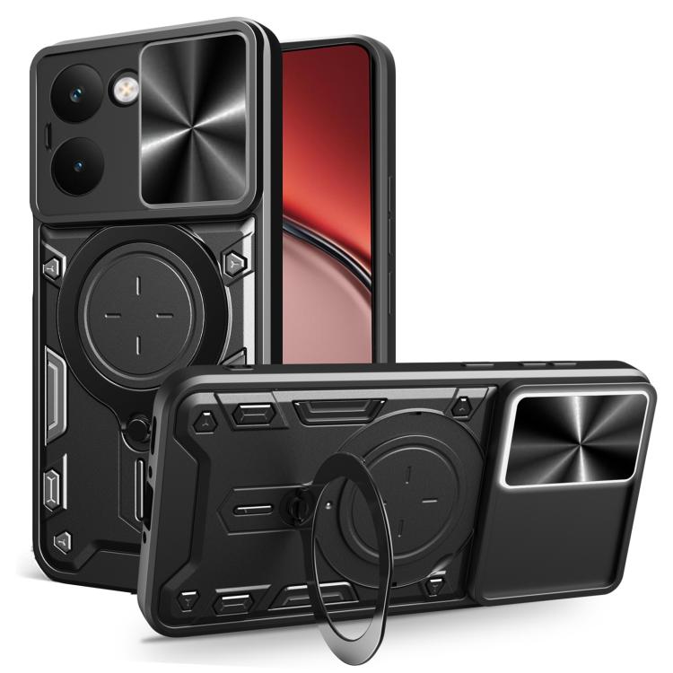 CD Texture Sliding Camshield Magnetic Holder Phone Case, For Realme P4 Power 5G, For Realme 16 Pro / 16 Pro+ 5G, For Realme P3 5G / 14 5G Global, For Realme P3 Ultra 5G India, For Realme 14 Pro+ 5G, For Realme C75 4G / 14x 5G Global                    ...