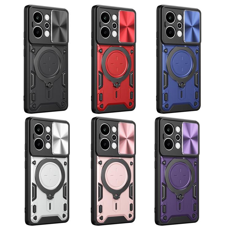 CD Texture Sliding Camshield Magnetic Holder Phone Case, For Realme P4 Power 5G, For Realme 16 Pro / 16 Pro+ 5G, For Realme 15x 5G, For Realme P3 5G / 14 5G Global, For Realme P3 Ultra 5G India, For Realme 14 Pro+ 5G, For Realme C75 4G / 14x 5G Global ...