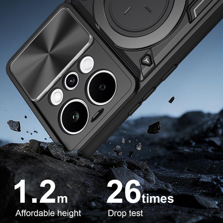 CD Texture Sliding Camshield Magnetic Holder Phone Case, For Realme P4 Power 5G, For Realme 16 Pro / 16 Pro+ 5G, For Realme 15x 5G, For Realme P3 5G / 14 5G Global, For Realme P3 Ultra 5G India, For Realme 14 Pro+ 5G, For Realme C75 4G / 14x 5G Global ...