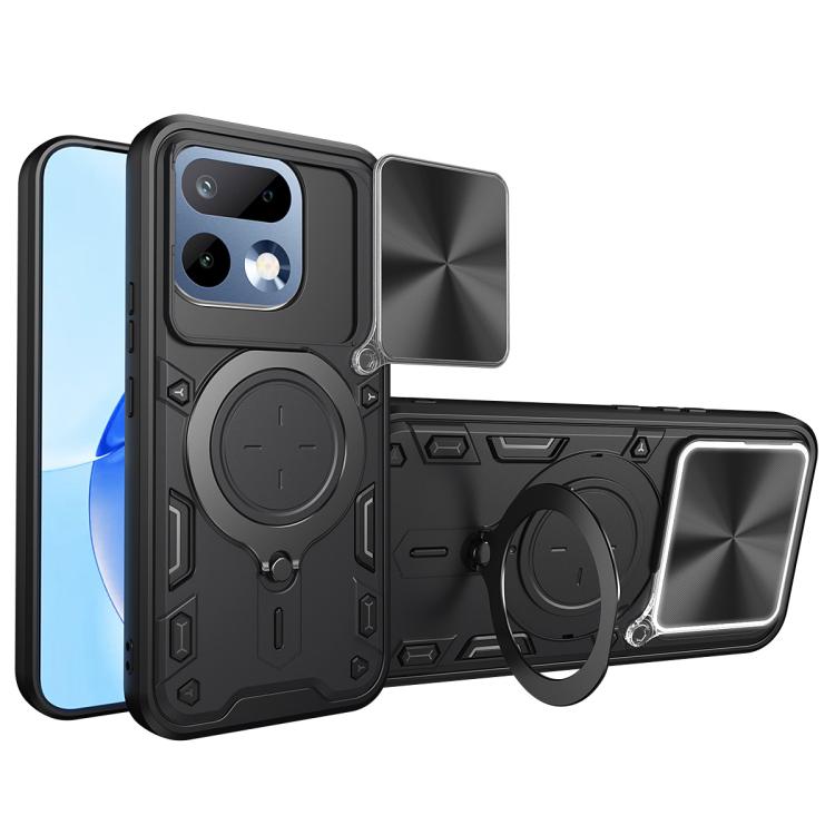 CD Texture Sliding Camshield Magnetic Holder Phone Case, For Realme P4 Power 5G, For Realme 16 Pro / 16 Pro+ 5G, For Realme 15x 5G, For Realme P3 5G / 14 5G Global, For Realme P3 Ultra 5G India, For Realme 14 Pro+ 5G, For Realme C75 4G / 14x 5G Global ...