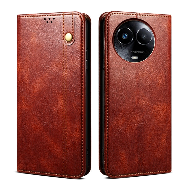 Oil Wax Crazy Horse Texture Leather Phone Case, For Realme 14 5G Global, For Realme P3 Pro, For Realme 14 Pro+ Global, For Realme 14 Pro Global, For Realme Note 60 4G / C61 4G, For Realme 13 Pro 5G Global, For Realme GT 6T 5G Global                    ...
