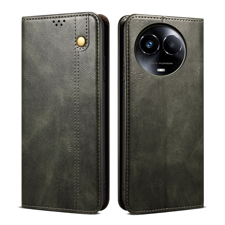 Oil Wax Crazy Horse Texture Leather Phone Case, For Realme 14 5G Global, For Realme P3 Pro, For Realme 14 Pro+ Global, For Realme 14 Pro Global, For Realme Note 60 4G / C61 4G, For Realme 13 Pro 5G Global, For Realme GT 6T 5G Global                    ...