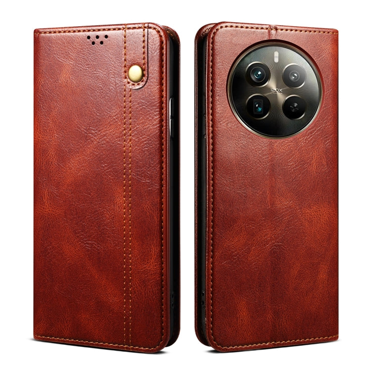 Oil Wax Crazy Horse Texture Leather Phone Case, For Realme 14 5G Global, For Realme P3 Pro, For Realme 14 Pro+ Global, For Realme 14 Pro Global, For Realme Note 60 4G / C61 4G, For Realme 13 Pro 5G Global, For Realme GT 6T 5G Global                    ...