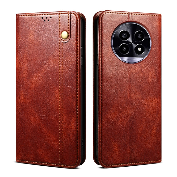 Oil Wax Crazy Horse Texture Leather Phone Case, For Realme 14 5G Global, For Realme P3 Pro, For Realme 14 Pro+ Global, For Realme 14 Pro Global, For Realme Note 60 4G / C61 4G, For Realme 13 Pro 5G Global, For Realme GT 6T 5G Global                    ...