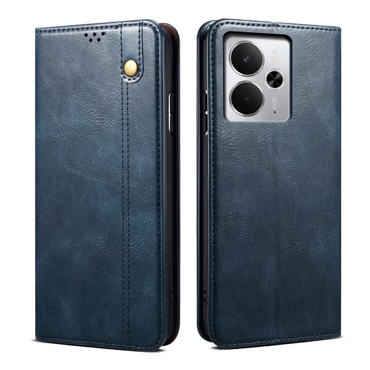 Oil Wax Crazy Horse Texture Leather Phone Case, For Realme 14 5G Global, For Realme P3 Pro, For Realme 14 Pro+ Global, For Realme 14 Pro Global, For Realme Note 60 4G / C61 4G, For Realme 13 Pro 5G Global, For Realme GT 6T 5G Global                    ...