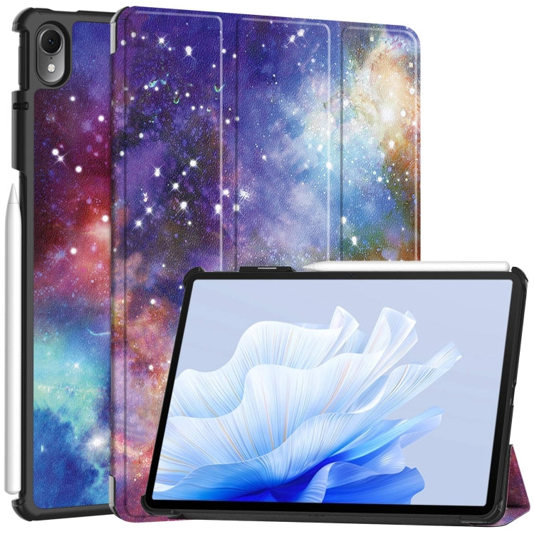 Custer Painted 3-Fold Holder Smart Leather Tablet Case, For Huawei Matepad Air