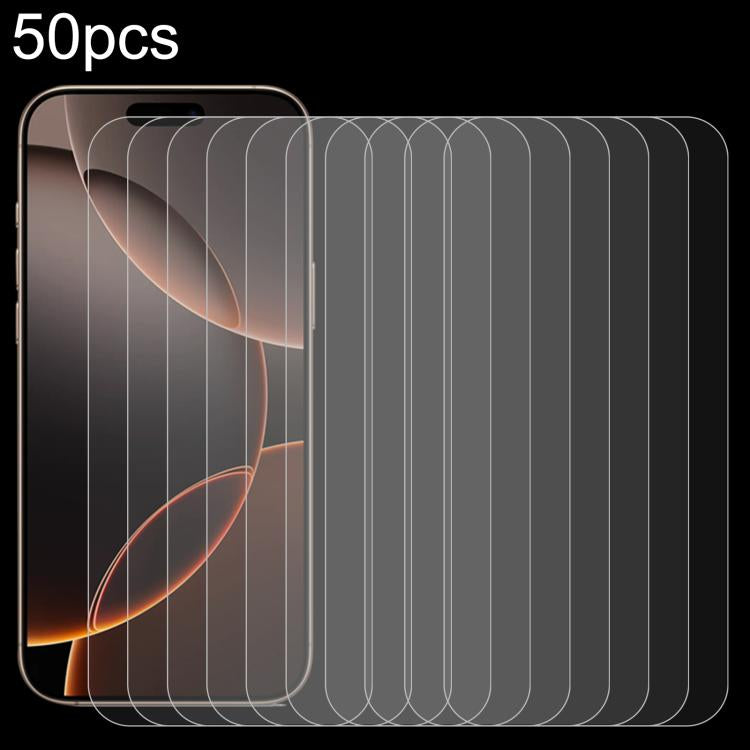 50pcs 0.26mm 9H 2.5D High Aluminum Tempered Glass Film, For iPhone 17 Pro Max, For iPhone 17 Pro / 17, For iPhone Air, For iPhone 16e / 13 / 13 Pro, For iPhone 16 Pro Max, For iPhone 16 Pro, For iPhone 16 Plus, For iPhone 16                            ...