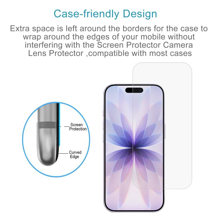 50pcs 0.26mm 9H 2.5D High Aluminum Tempered Glass Film, For iPhone 18 Pro / 17 Pro / 17, For iPhone 18 Pro Max / 17 Pro Max, For iPhone Air, For iPhone 16 Pro Max, For iPhone 16 Pro, For iPhone 16 Plus, For iPhone 16, For iPhone 15 Plus / 15 Pro Max   ...