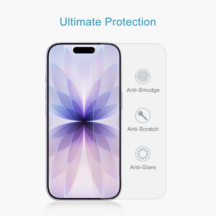50pcs 0.26mm 9H 2.5D High Aluminum Tempered Glass Film, For iPhone 18 Pro / 17 Pro / 17, For iPhone 18 Pro Max / 17 Pro Max, For iPhone Air, For iPhone 16 Pro Max, For iPhone 16 Pro, For iPhone 16 Plus, For iPhone 16, For iPhone 15 Plus / 15 Pro Max   ...