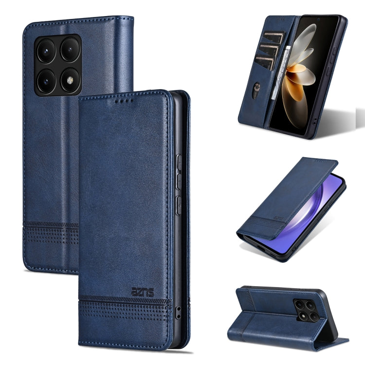 AZNS Magnetic Calf Texture Flip Leather Phone Case, For Xiaomi Redmi K60 Ultra/Mi 13T/13T Pro, For Xiaomi Redmi K70/K70 Pro, For Xiaomi Redmi 12 4G, For Xiaomi Redmi Note 12S