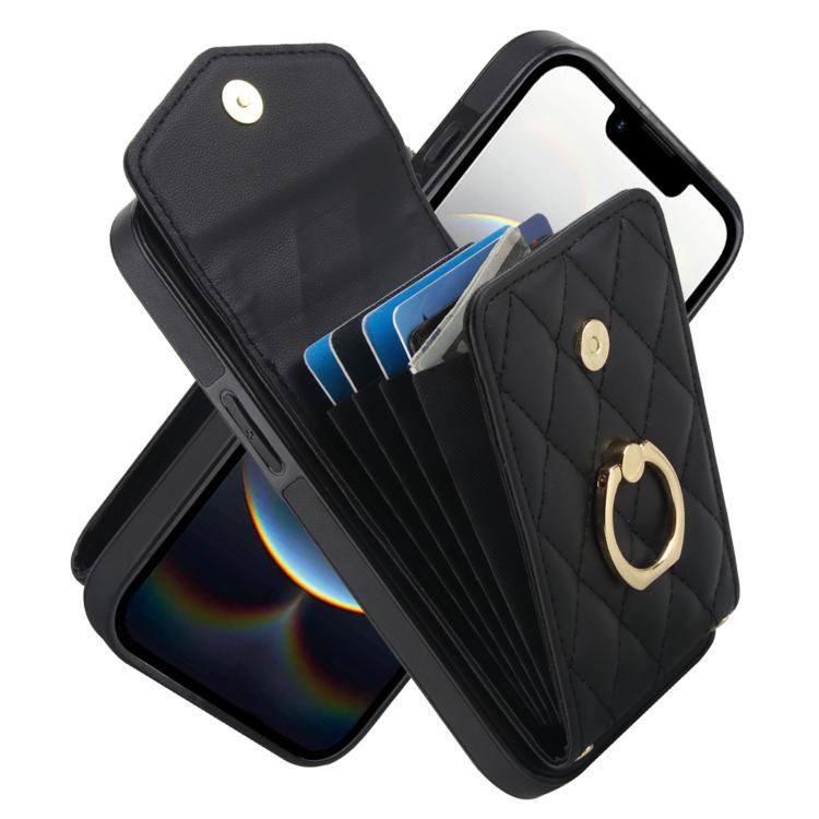 Rhombic Texture Card Bag Phone Case with Long Lanyard, For iPhone 18 Pro / 17 Pro, For iPhone 18 Pro Max / 17 Pro Max, For iPhone 17e / 16e, For iPhone 17, For iPhone Air, For iPhone 15 Pro Max