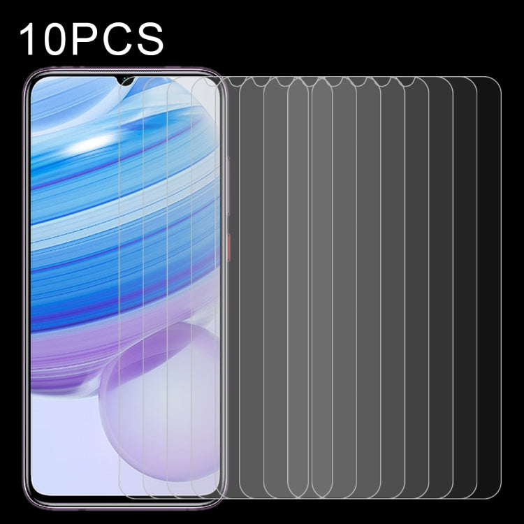 For Xiaomi Redmi 10X 4G 10 PCS Half-screen Transparent Tempered Glass Film, For Xiaomi Redmi 10X 4G (10 PCS)