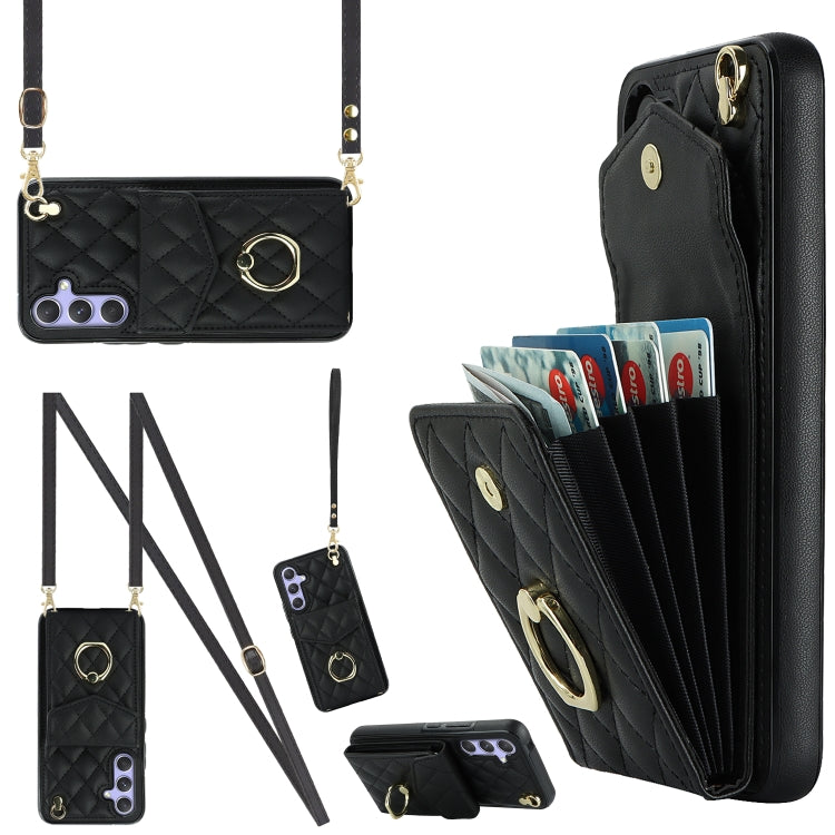 Rhombic Texture Card Bag Phone Case with Long Lanyard, For Samsung Galaxy S24 5G, For Samsung Galaxy A54 5G, For Samsung Galaxy S23 Ultra 5G, For Samsung Galaxy S23+ 5G, For Samsung Galaxy S23 5G, For Samsung Galaxy Note20 Ultra