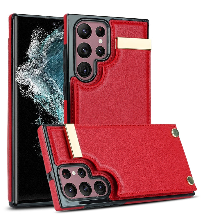 Metal Buckle Card Slots Phone Case, For Samsung Galaxy S26+ 5G, For Samsung Galaxy S26 Ultra 5G, For Samsung Galaxy S26 5G, For Samsung Galaxy S23 Ultra 5G, For Samsung Galaxy S22 Ultra 5G, For Samsung Galaxy Note20 Ultra