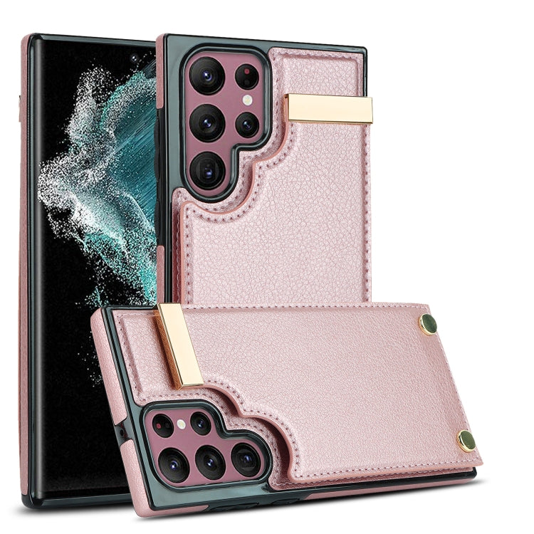 Metal Buckle Card Slots Phone Case, For Samsung Galaxy S26+ 5G, For Samsung Galaxy S26 Ultra 5G, For Samsung Galaxy S26 5G, For Samsung Galaxy S23 Ultra 5G, For Samsung Galaxy S22 Ultra 5G, For Samsung Galaxy Note20 Ultra