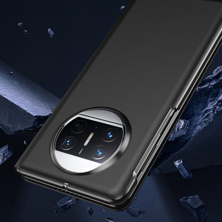 Litchi Pattern Foldable Side Window View Protective Phone Case, For Huawei Mate X3