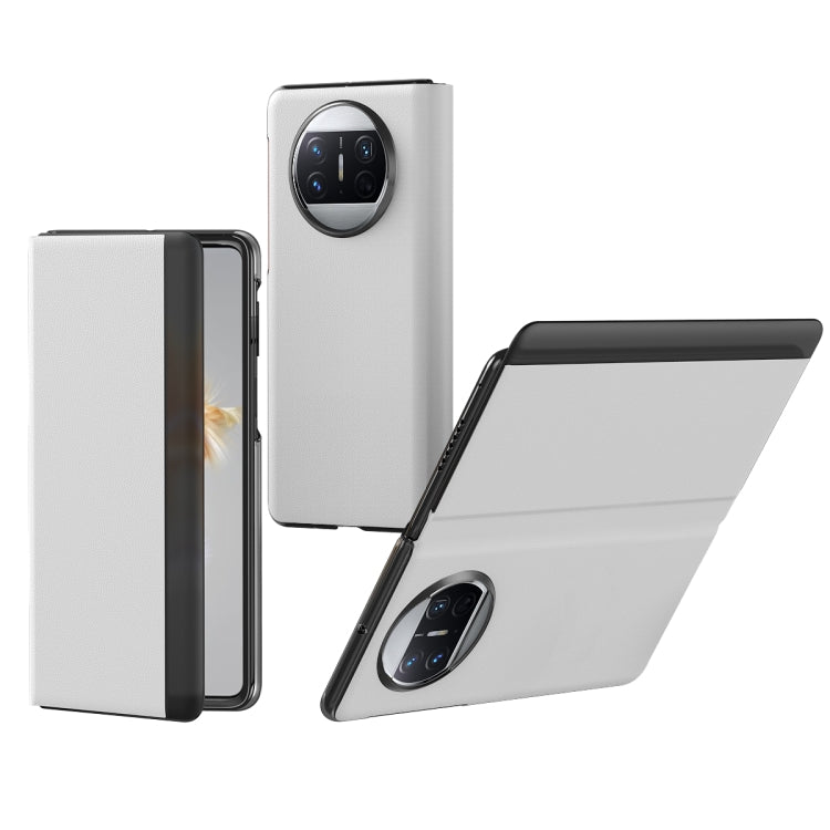 Litchi Pattern Foldable Side Window View Protective Phone Case, For Huawei Mate X3
