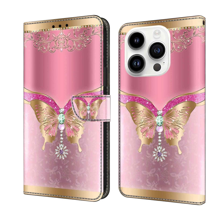 Crystal 3D Shockproof Protective Leather Phone Case, For iPhone 14 Pro, For iPhone 15 Plus