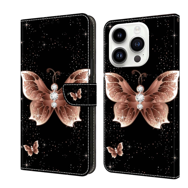 Crystal 3D Shockproof Protective Leather Phone Case, For iPhone 14 Pro, For iPhone 15 Plus