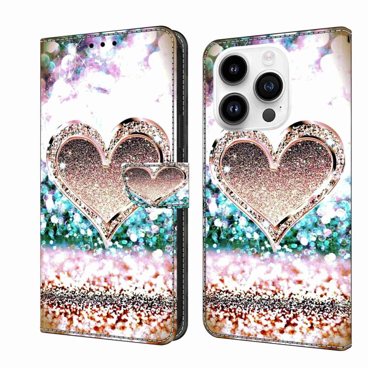 Crystal 3D Shockproof Protective Leather Phone Case, For iPhone 14 Pro, For iPhone 15 Plus