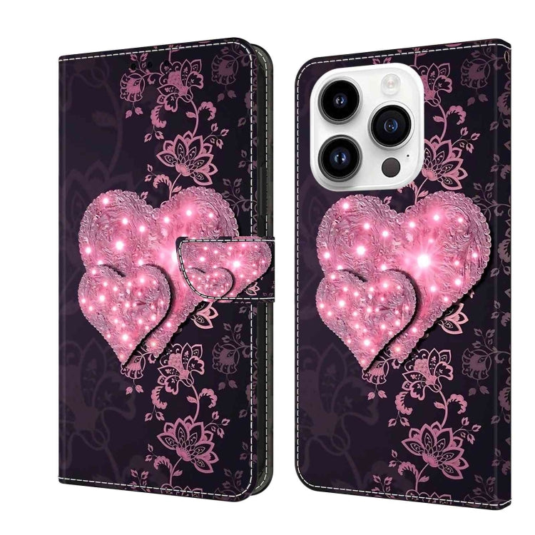Crystal 3D Shockproof Protective Leather Phone Case, For iPhone 14 Pro, For iPhone 15 Plus
