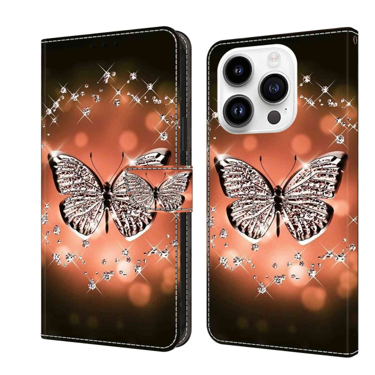 Crystal 3D Shockproof Protective Leather Phone Case, For iPhone 14 Pro, For iPhone 15 Plus