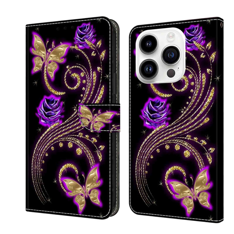 Crystal 3D Shockproof Protective Leather Phone Case, For iPhone 14 Pro, For iPhone 15 Plus