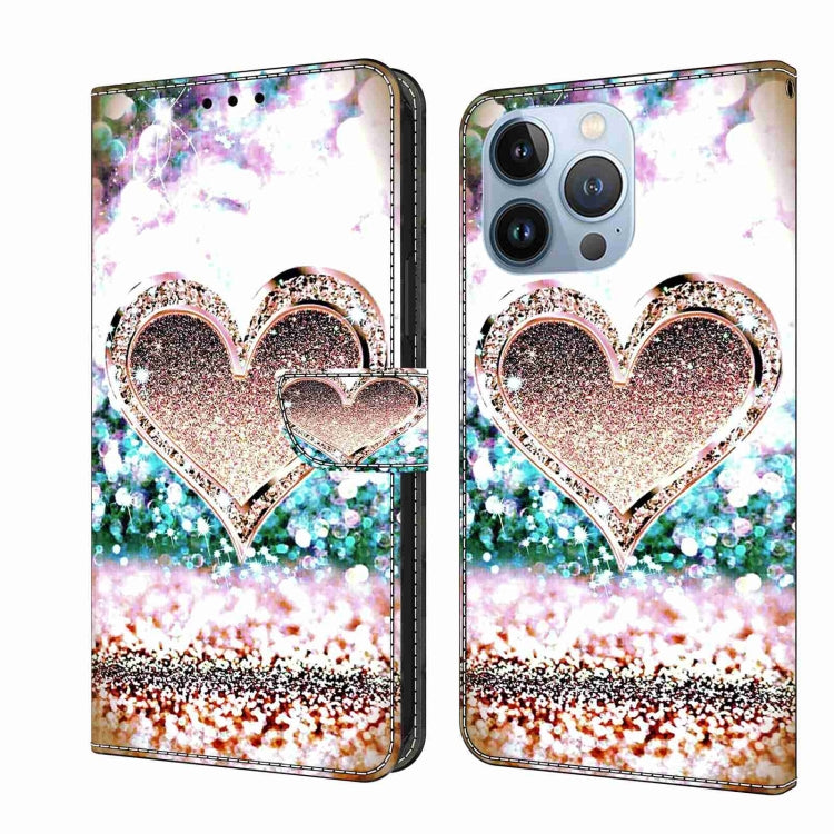 Crystal 3D Shockproof Protective Leather Phone Case, For iPhone 15, For iPhone 14 Pro Max