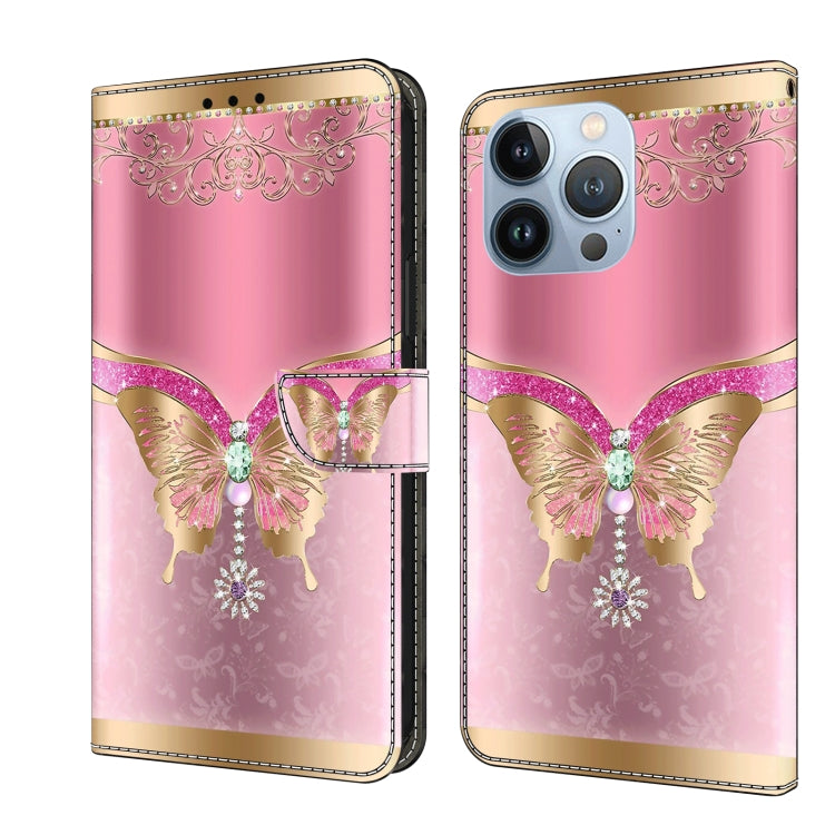 Crystal 3D Shockproof Protective Leather Phone Case, For iPhone 14 Plus, For iPhone 15 Pro Max