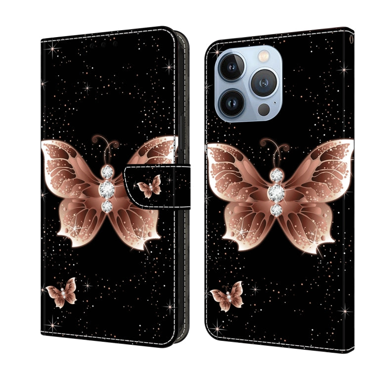 Crystal 3D Shockproof Protective Leather Phone Case, For iPhone 14 Plus, For iPhone 15 Pro Max