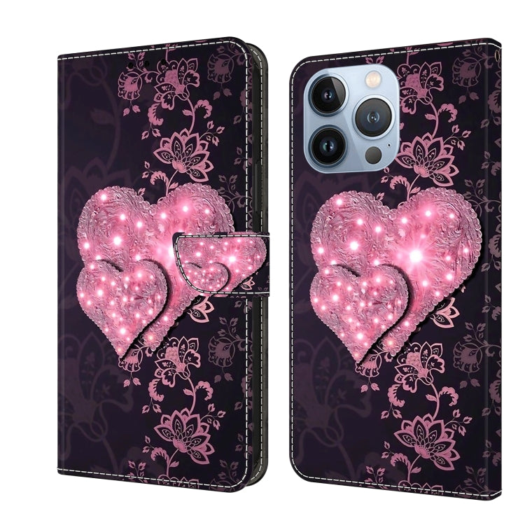 Crystal 3D Shockproof Protective Leather Phone Case, For iPhone 14 Plus, For iPhone 15 Pro Max