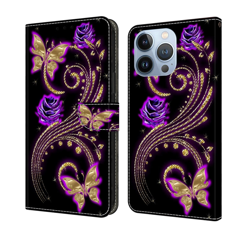 Crystal 3D Shockproof Protective Leather Phone Case, For iPhone 14 Plus, For iPhone 15 Pro Max