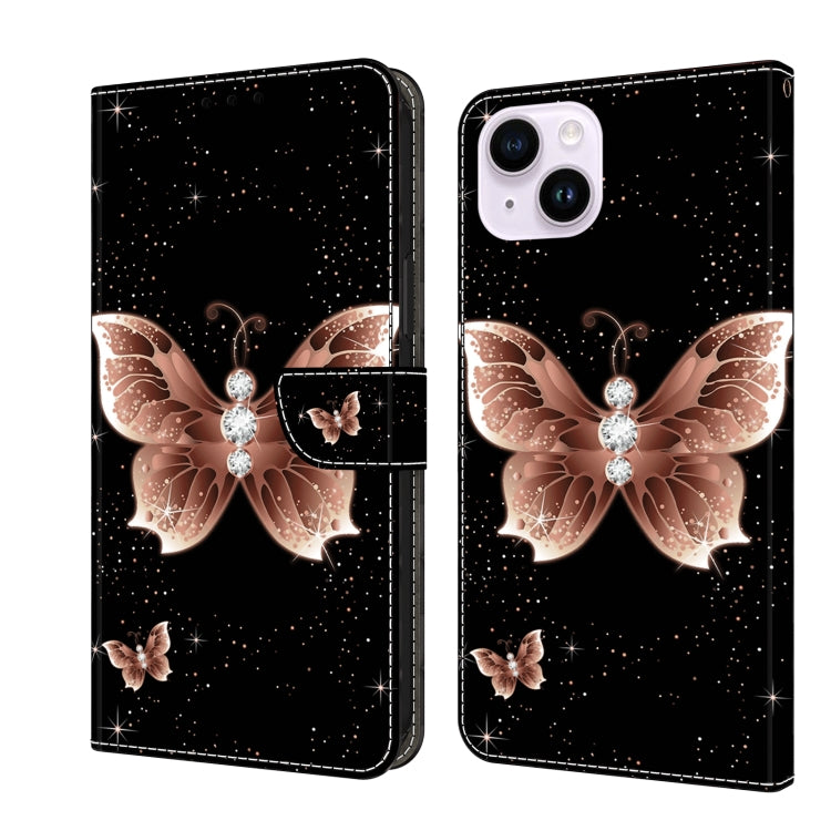 Crystal 3D Shockproof Protective Leather Phone Case, For iPhone 14 Pro, For iPhone 15 Plus