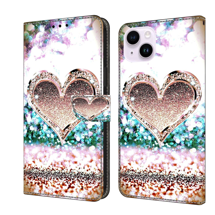 Crystal 3D Shockproof Protective Leather Phone Case, For iPhone 14 Pro, For iPhone 15 Plus