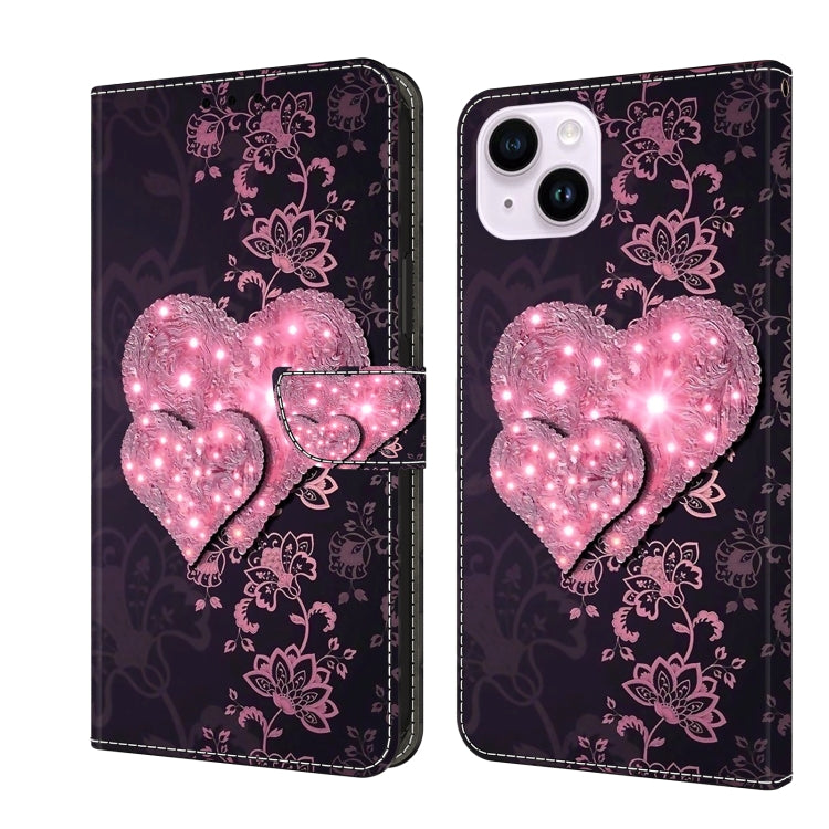 Crystal 3D Shockproof Protective Leather Phone Case, For iPhone 14 Pro, For iPhone 15 Plus