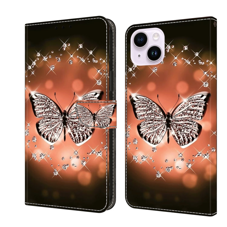 Crystal 3D Shockproof Protective Leather Phone Case, For iPhone 14 Pro, For iPhone 15 Plus