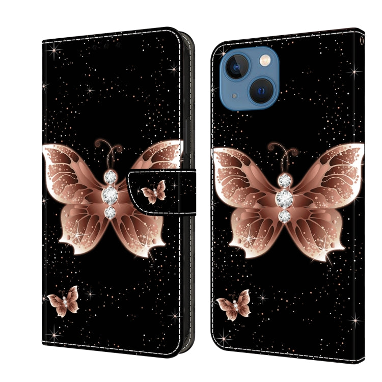 Crystal 3D Shockproof Protective Leather Phone Case, For iPhone 15, For iPhone 14 Pro Max