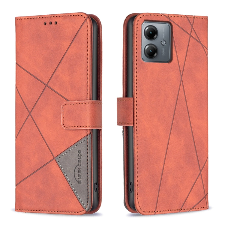 Magnetic Buckle Rhombus Texture Leather Phone Case, For Motorola Moto G14 4G, For Motorola Edge 40