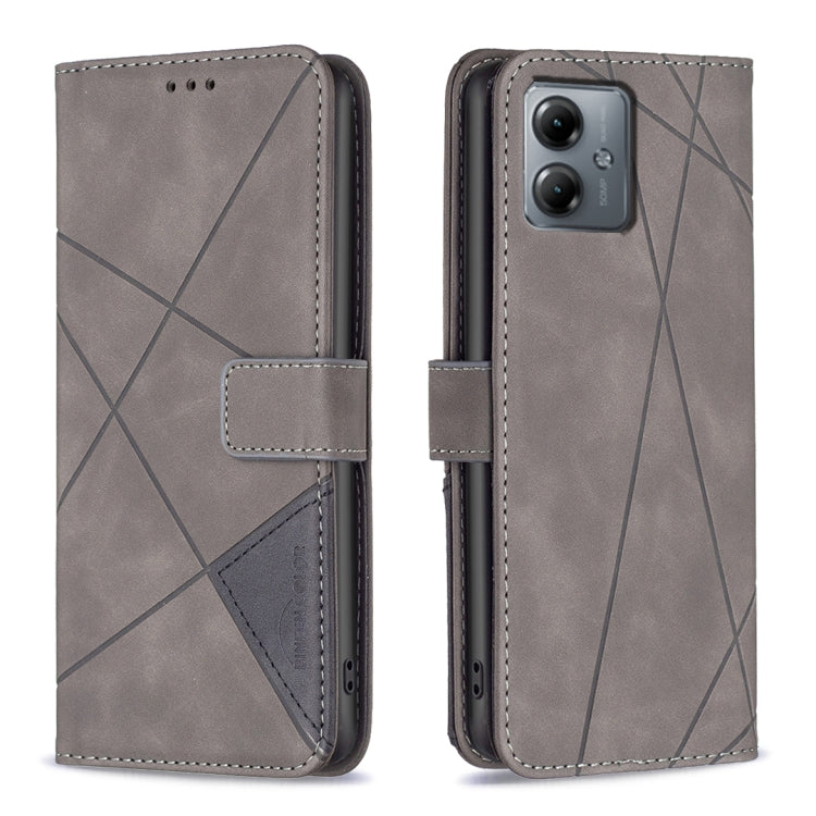 Magnetic Buckle Rhombus Texture Leather Phone Case, For Motorola Moto G14 4G, For Motorola Edge 40