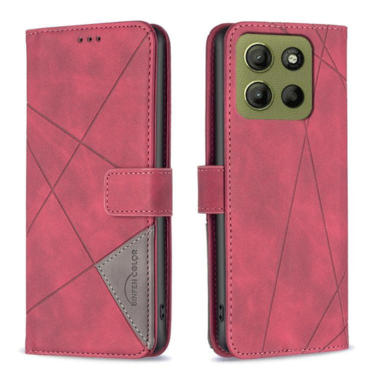 Magnetic Buckle Rhombus Texture Leather Phone Case, For Motorola Moto G15, For Motorola Moto G75 5G, For Motorola Moto G35, For Motorola Moto G55, For Motorola Moto G34 5G / G45 5G, For Motorola Edge 50 Neo, For Motorola Moto G85                       ...