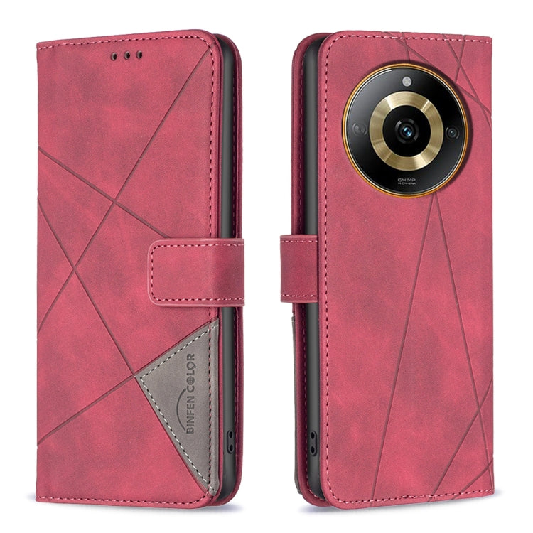 Magnetic Buckle Rhombus Texture Leather Phone Case, For  Realme 11 4G, For Realme 11 5G, For Realme C53, For Realme C65 4G