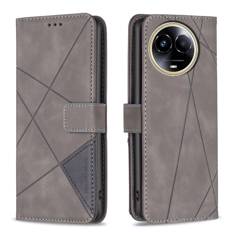 Magnetic Buckle Rhombus Texture Leather Phone Case, For  Realme 11 4G, For Realme 11 5G, For Realme C53, For Realme C65 4G