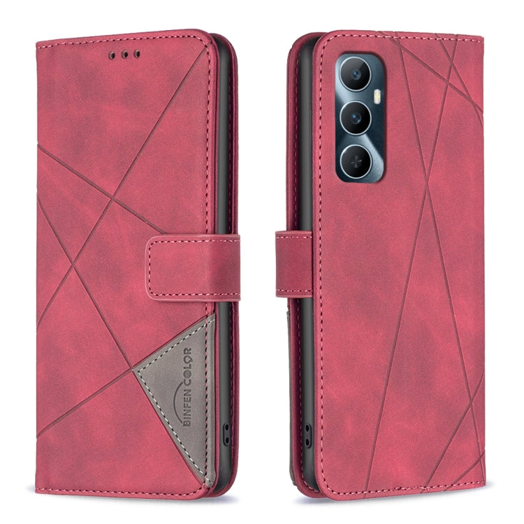 Magnetic Buckle Rhombus Texture Leather Phone Case, For  Realme 11 4G, For Realme 11 5G, For Realme C53, For Realme C65 4G