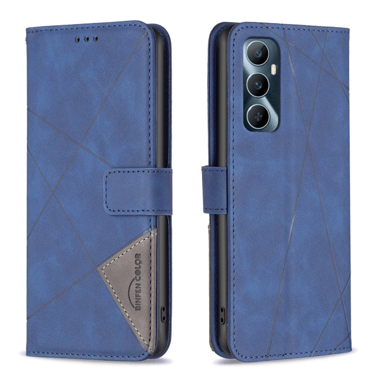 Magnetic Buckle Rhombus Texture Leather Phone Case, For  Realme 11 4G, For Realme 11 5G, For Realme C53, For Realme C65 4G