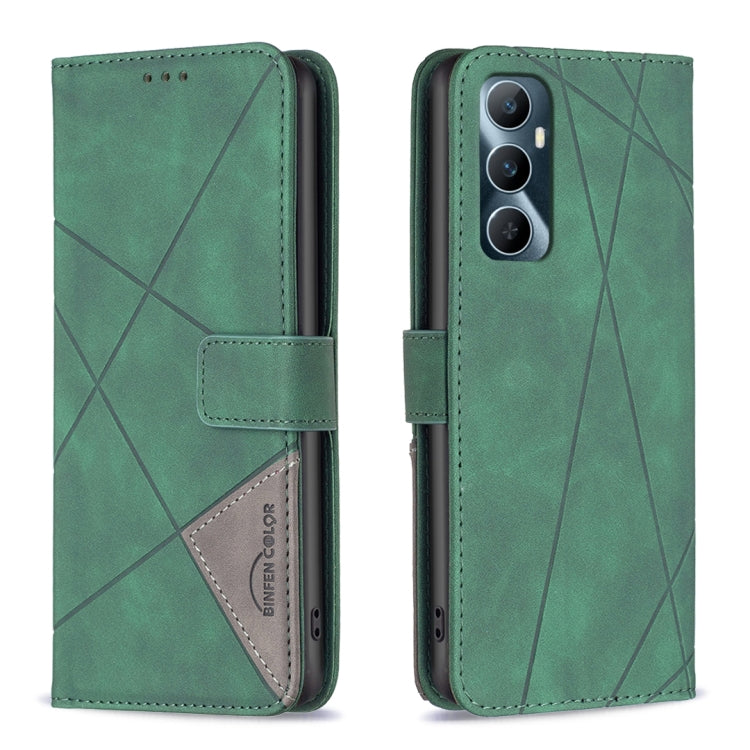 Magnetic Buckle Rhombus Texture Leather Phone Case, For  Realme 11 4G, For Realme 11 5G, For Realme C53, For Realme C65 4G