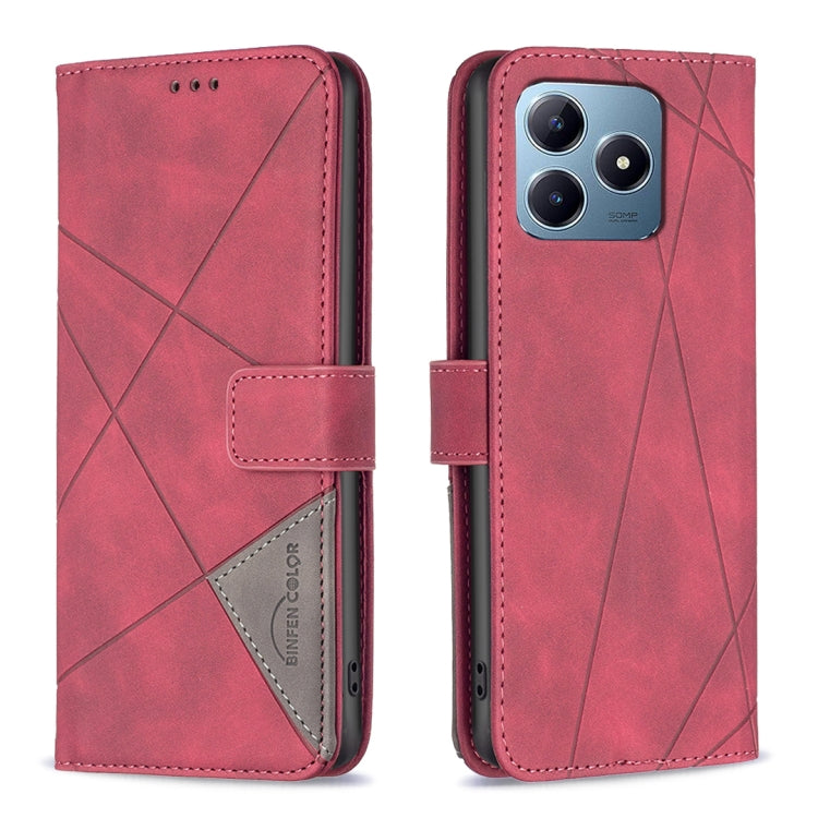 Magnetic Buckle Rhombus Texture Leather Phone Case, For Realme 14 Pro, For Realme 14X 5G, For Realme C75 4G, For Realme Note 60 / C61, For Realme 13 Pro 5G / 13 Pro+ 5G, For Realme GT 6 / GT 6T, For Realme C61 / C63, For Realme 12+ 5G