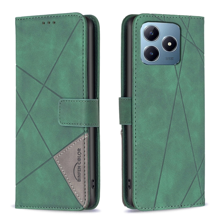 Magnetic Buckle Rhombus Texture Leather Phone Case, For Realme 14 Pro, For Realme 14X 5G, For Realme C75 4G, For Realme Note 60 / C61, For Realme 13 Pro 5G / 13 Pro+ 5G, For Realme GT 6 / GT 6T, For Realme C61 / C63, For Realme 12+ 5G