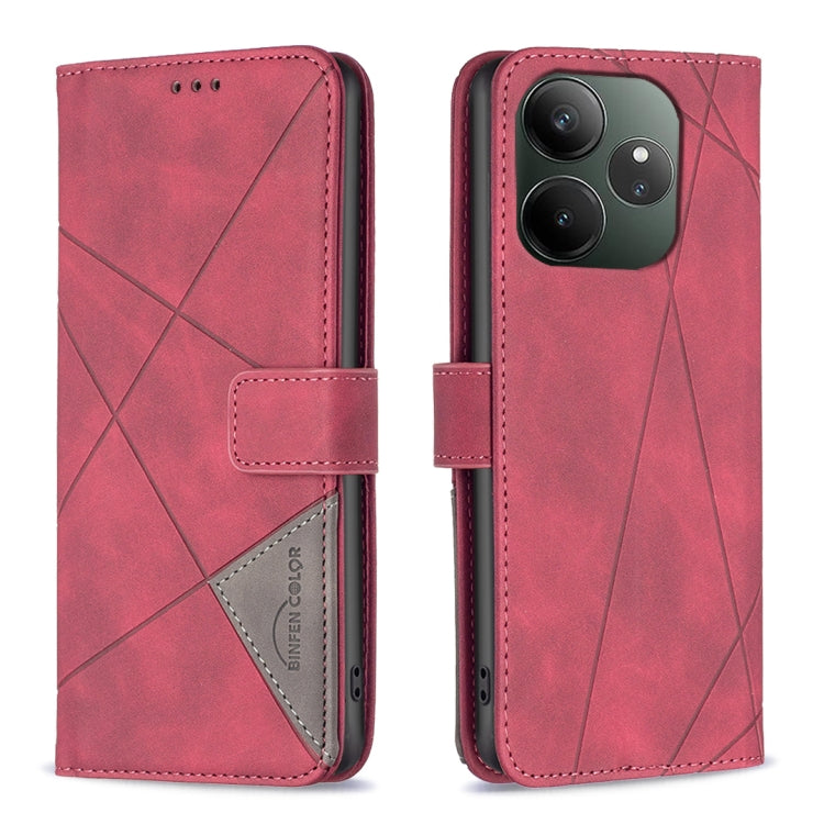 Magnetic Buckle Rhombus Texture Leather Phone Case, For Realme 14 Pro, For Realme 14X 5G, For Realme C75 4G, For Realme Note 60 / C61, For Realme 13 Pro 5G / 13 Pro+ 5G, For Realme GT 6 / GT 6T, For Realme C61 / C63, For Realme 12+ 5G